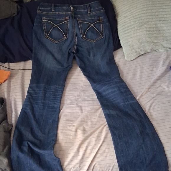 Ariat Women's Flare Jeans in Deep Blue - Picture 2 of 4